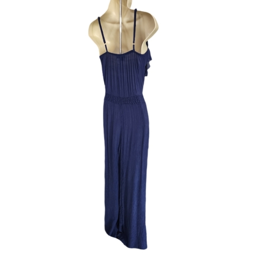 Toxik3 Jumpsuit Ruffled Tiered Bodice Sleeveless Blue Size L - Picture 5 of 8